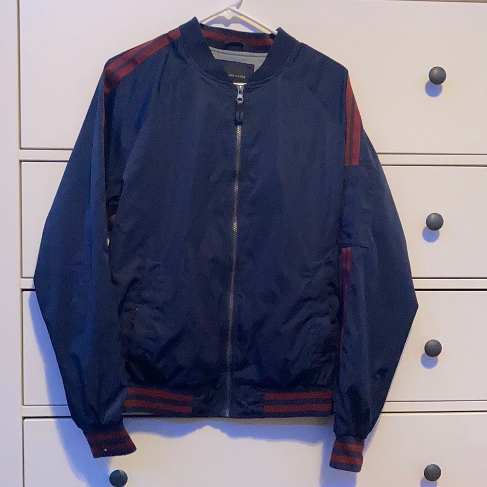 Blue bomber jacket